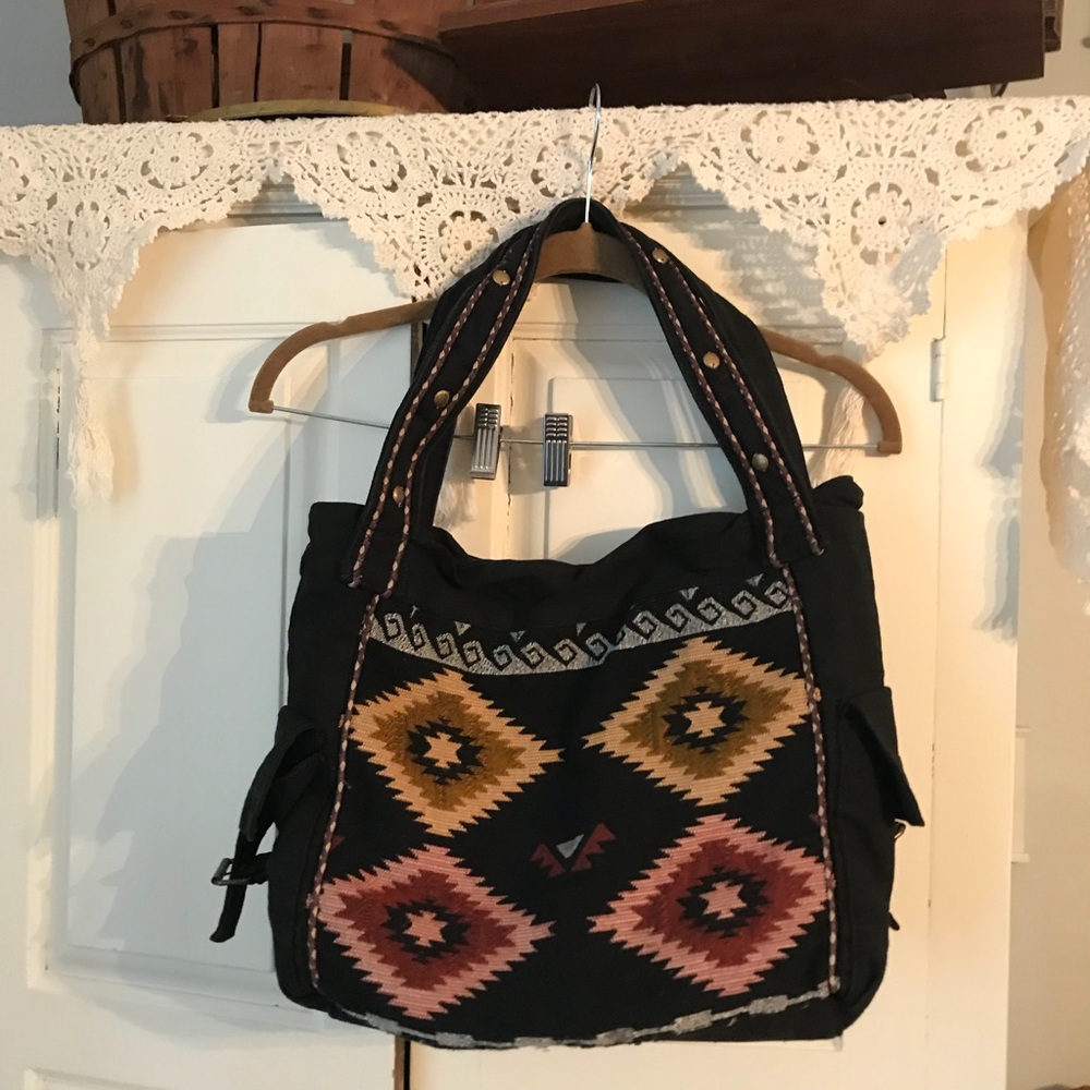 Actor I Tribal Boho Black Purse with Aztec Pattern
